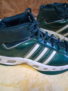 adidas pro model green basketball shoes #043704-size 8 (youth)